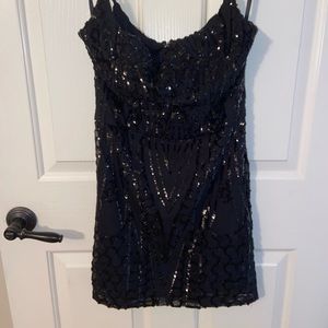Black sequin semi formal dress